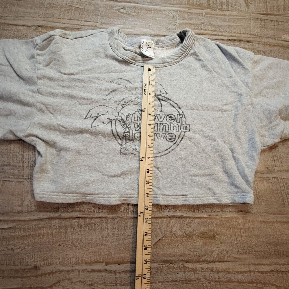 Offline by Aerie Sweatshirt Women’s XS Grey Cropped Never Want To Leave Palms - Picture 9 of 10